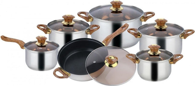 Kinghoff 4443 pannenset – 12 delig – RVS – Alle warmtebronnen