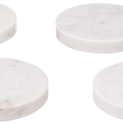 Secret de Gourmet Onderzetters voor glazen - 12 stuks - Marmer - Wit