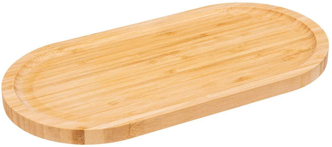 5Five Serveerplankje voor hapjes/fingerfood - 30 x 15 cm - bamboe hout - borrelplank - tapasplank