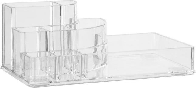5Five Make-up organizer - 9 vakken - 17,5 x 9,5 cm - transparant - kunststof - Nagellak houder - Make-up houder - Organizers