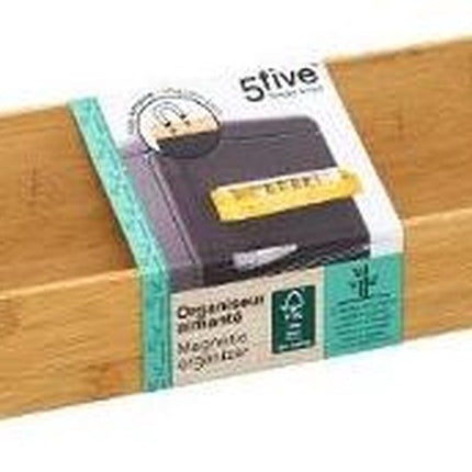 5Five Magnetische bamboe bakjes buitenzijde koelkast - B-07-4-DHout