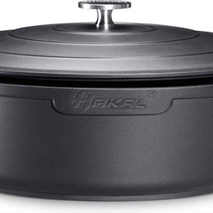 Hakal braadpan met handgrepen - 4.5 L, 28 cm ovenbestendige kookpot - ook voor inductie - zwart
