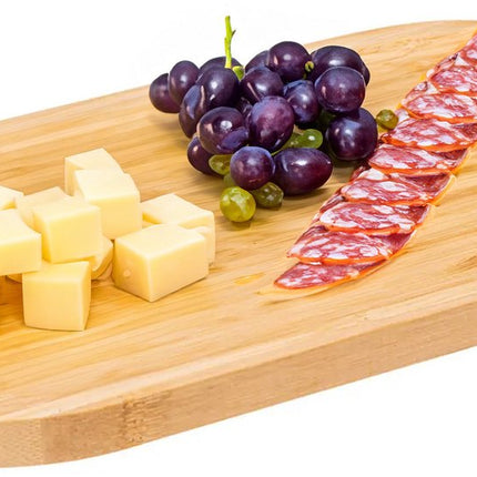 5Five Serveerplankje voor hapjes/fingerfood - 4x - 30 x 15 cm - bamboe hout - borrelplank - tapasplank