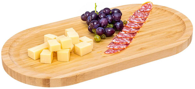 5Five Serveerplankje voor hapjes/fingerfood - 4x - 30 x 15 cm - bamboe hout - borrelplank - tapasplank