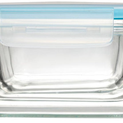 5Five Vershoudbakjes met deksel - glas - set 3x stuks - 330/530/1180 ml - luchtdicht - met clips