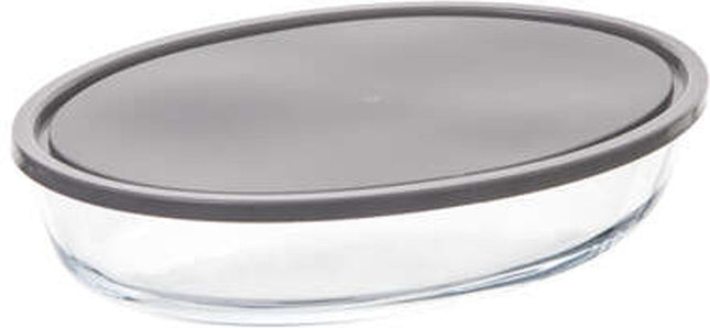5Five Ovenschaal met deksel - borosilicaat glas - ovaal - 2.4 Liter - 32 x 21 x 6,7 cm