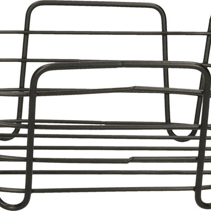 5Five - Broodmand Bistro - metaal/stof - ovaal - zwart/creme wit - 28 x 18 x 11 cm