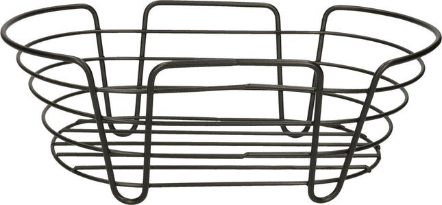 5Five - Broodmand Bistro - metaal/stof - ovaal - zwart/creme wit - 28 x 18 x 11 cm