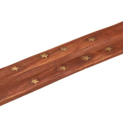 Wierookhouder plankje Chi - hout - voor wierookstokjes - 25 x 3 cm