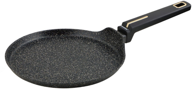 Klausberg KB-7964 Pannenkoekenpan | 24 cm | Marmer Anti-aanbaklaag | Geschikt voor Alle Kookzones Inclusief Inductie | Zwart | Crepepan |