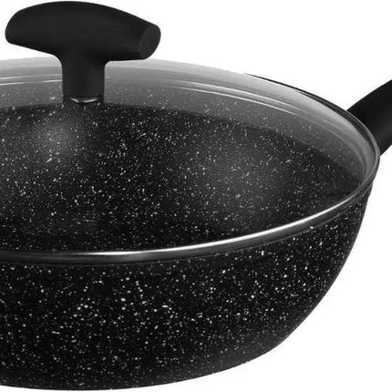 Secret de Gourmet - Hapjespan met deksel - Alle kookplaten/warmtebronnen geschikt - zwart - Dia 28 cm