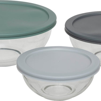 5Five Glazen Voorraaddozen - Set van 3 stuks - Ø23xH9cm - Multi