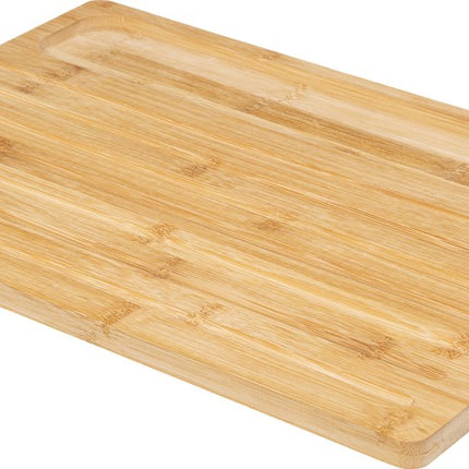 Brood snijplank 40 x 27 cm van bamboe hout inclusief broodmes en pincet - Serveerplank - Broodplank
