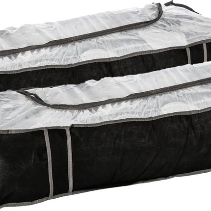 5Five Opberghoes/beschermhoes dekens en kussens - 2x - zwart/grijs - 100 x 45 x 20 cm