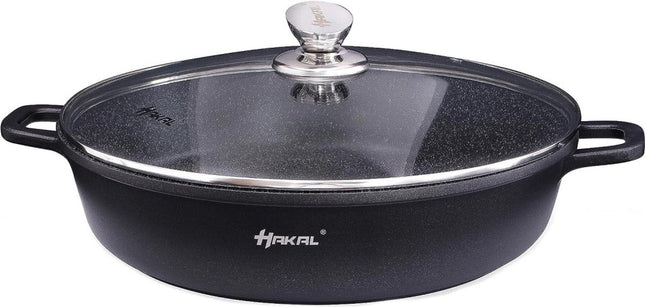 Marmer Coating Lage braadpan met deksel Ø 32 cm