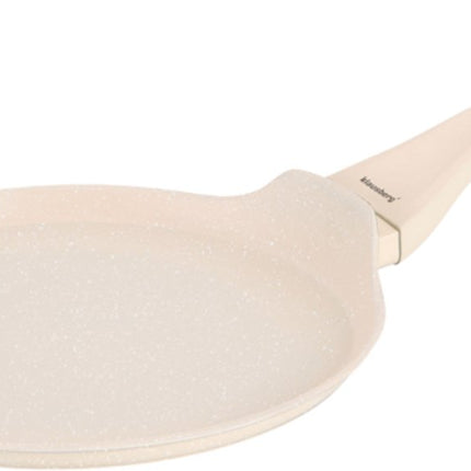 Klausberg KB-7959 Pannenset 12 Delig Beige | Marmer Anti-aanbaklaag | Inclusief Koekenpan en Wok | Geschikt voor Inductie | Cremewit