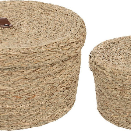Atmosphera Arianna opbergmanden set van 2 stuks - 28x17cm - Riet