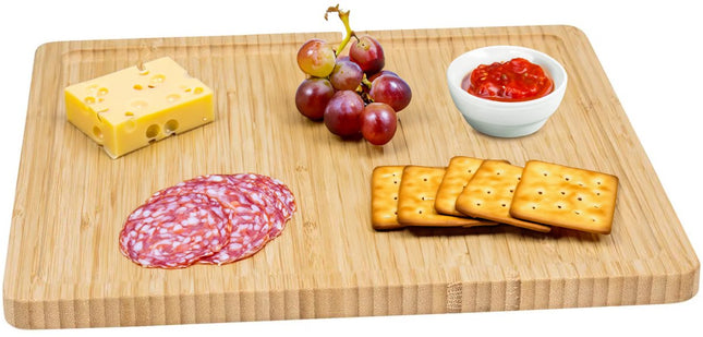 5Five Serveerplankje voor hapjes/fingerfood - 2x - 30 x 30 cm - bamboe hout - borrelplank - tapasplank