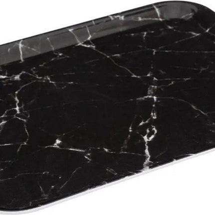 5Five Dienblad/serveer tray Marble - Melamine - zwart - 33 x 43 cm