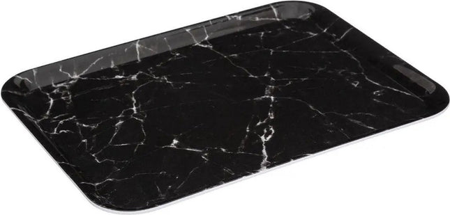 5Five Dienblad/serveer tray Marble - Melamine - zwart - 33 x 43 cm