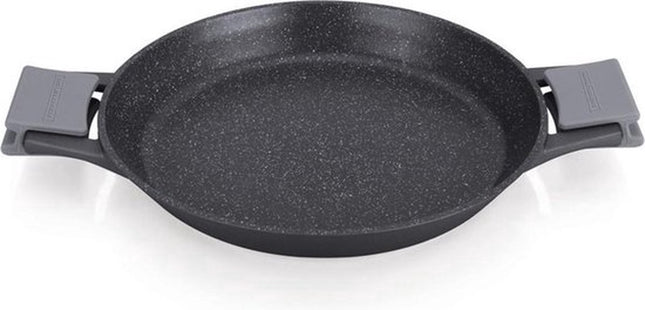 Royalty Line® MP36M Paellapan Inductie - Paella Pan Ø 36 cm - Met Afneembare Koudgrepen - Pan Voor Alle Warmtebronnen - Oven Vrij - Antiaanbaklaag - Zwart
