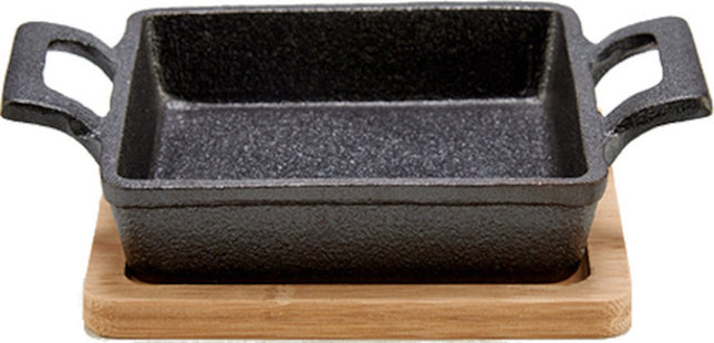 Kinvara Braadslede 18,5 X 14 Cm Staal Grijs/naturel 2-delig