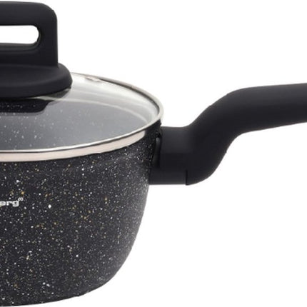Klausberg 7669 - Zwart Marmeren Steelpan - sauspan - 16 cm - zwart - met deksel