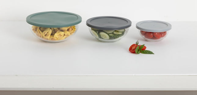 5Five Glazen Voorraaddozen - Set van 3 stuks - Ø23xH9cm - Multi