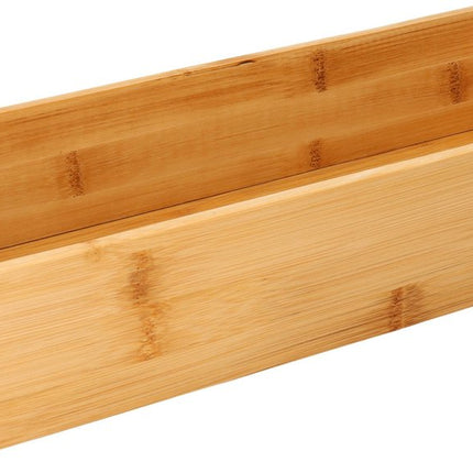 5Five Bestekbak/keuken organizer - Set van 4x stuks - 1-vaks - Tidy Smart - bamboe hout - 38 x 15 x 7 cm