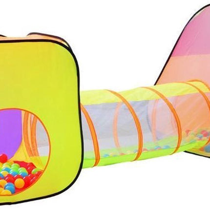 Iglo kindertent met tunnel - 200 ballen - Speeltent tas - Speelgoed ballenbak - Speelhuis