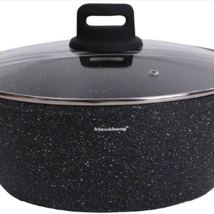 Klausberg 7672 - Zwart Marmeren kookpan - 28 cm - zwart - met deksel