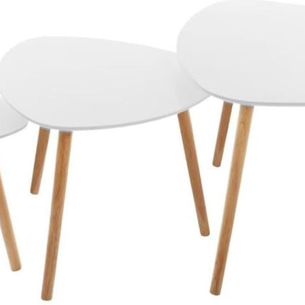 Atmosphera Créateur d'intérieur® koffietafel in set van 3 - salontafel - wit - hout - eik - woonkamer living