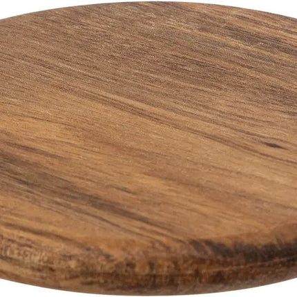 Secret de Gourmet onderzetters voor glazen - 12x - luxe Acaciahout - Dia 10 cm - rond - gelakt - modern en klassiek