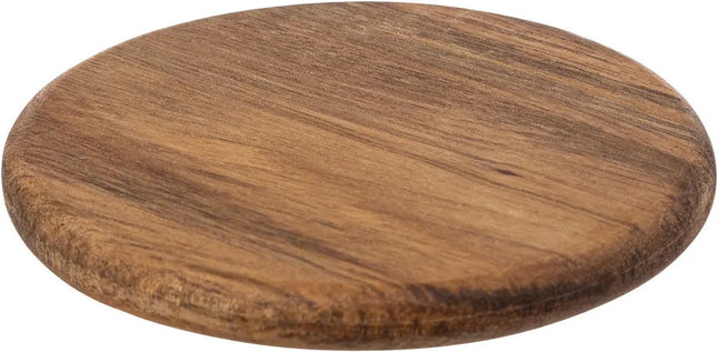Secret de Gourmet onderzetters voor glazen - 12x - luxe Acaciahout - Dia 10 cm - rond - gelakt - modern en klassiek