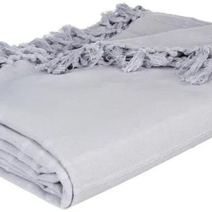 Lichtgrijs katoenen bedsprei 160 x 220 cm