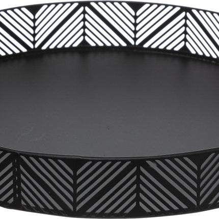 Secret de gourmet Dienblad zwart 30 cm - Serveer blad - Opdienblad - decoratieve schaal