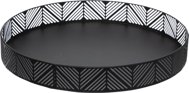 Secret de gourmet Dienblad zwart 30 cm - Serveer blad - Opdienblad - decoratieve schaal