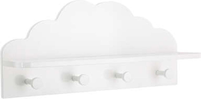 Kapstok Witte wolk - 4 haken - Kinderdecoratie-kinderkapstok