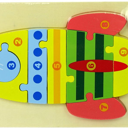 Lean Toys Houten Puzzel Raket met Cijfers 1-10 - Educatief Telspel - Houten Blokken Puzzel voor Kinderen vanaf 3 Jaar - Leren Tellen Speelgoed - Rocket