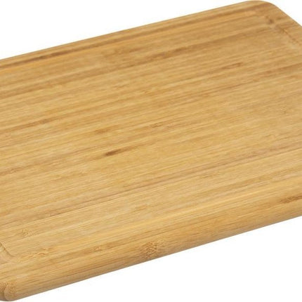 Secret de Gourmet Snijplank met metalen handvat - 42 x 30 cm - bamboe hout - Serveerplank - Broodplank