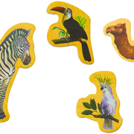 Houten Dieren Magnetenset - 20 Delige Dieren Magneten Hout - Educatief Speelgoed - Magnetische Dierentuin - Magnetische Sticker - Koelkast sticker - Magneetbord Sticker - Speelgoed - Magneet Kinderkamer