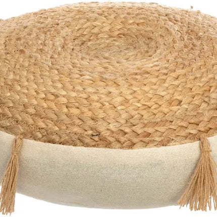 Atmosphera Vloerkussen Rituals - beige - jute/katoen - 38 x 8 cm - Extra dik rond grond zitkussen/matraskussen