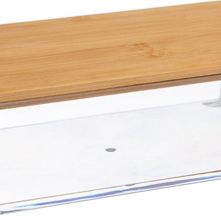 FiveÂ® Wattenschijfjes dispenser bamboe deksel - Wattenschijfjes - Met deksel