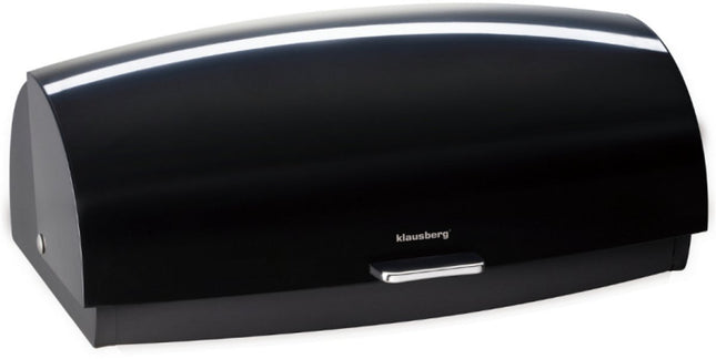 KLAUSBERG Metalen Brooddoos Zwart - 45x28,5x17 cm - Broodtrommel Moderne Keuken - KB-7931 - Broodtrommel - Broodvershouddoos