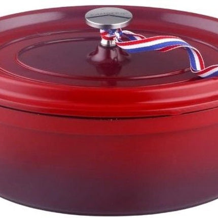 Ovale braadpan – Cocotte Ø 26 cm Rond Rood Gevlamd