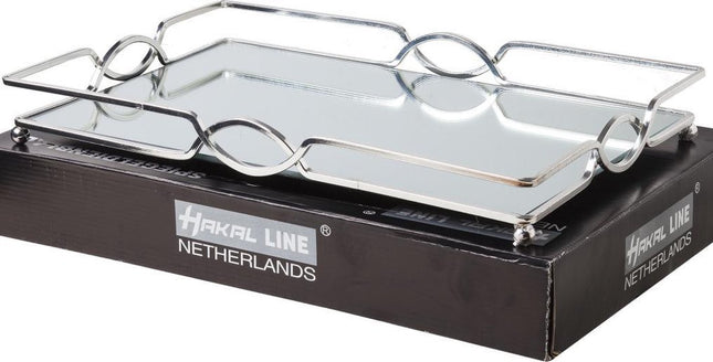 Spiegel Dienblad - Spiegeldienblad rechthoek zilver - 42cm x 28cm