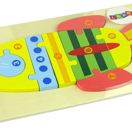 Lean Toys Houten Puzzel Raket met Cijfers 1-10 - Educatief Telspel - Houten Blokken Puzzel voor Kinderen vanaf 3 Jaar - Leren Tellen Speelgoed - Rocket