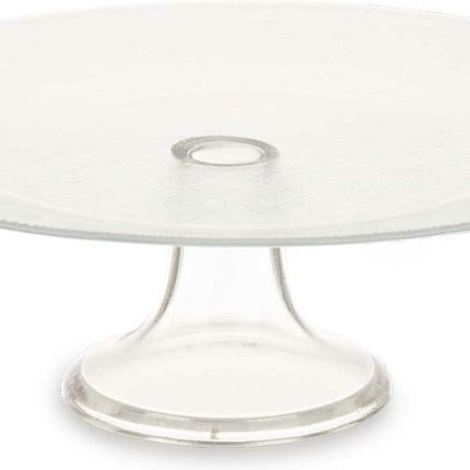 Vivalto Taartplateau Crystal - kristal glas - 10 x 32 cm - op verhoogde voet - taartplateaus