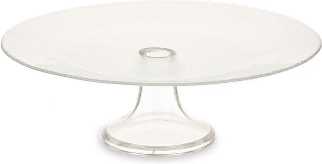 Vivalto Taartplateau Crystal - kristal glas - 10 x 32 cm - op verhoogde voet - taartplateaus
