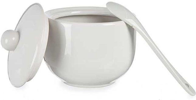 Vessia Suikerpot met deksel - wit - 310 ml - porselein - 10 x 10 x 9,5 cm
